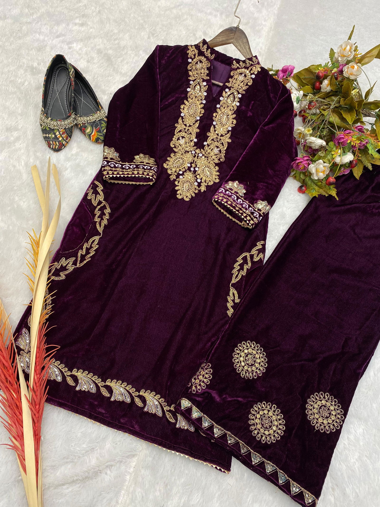 LG 1775 Designer Velvet Kurtis With Bottom Catalog